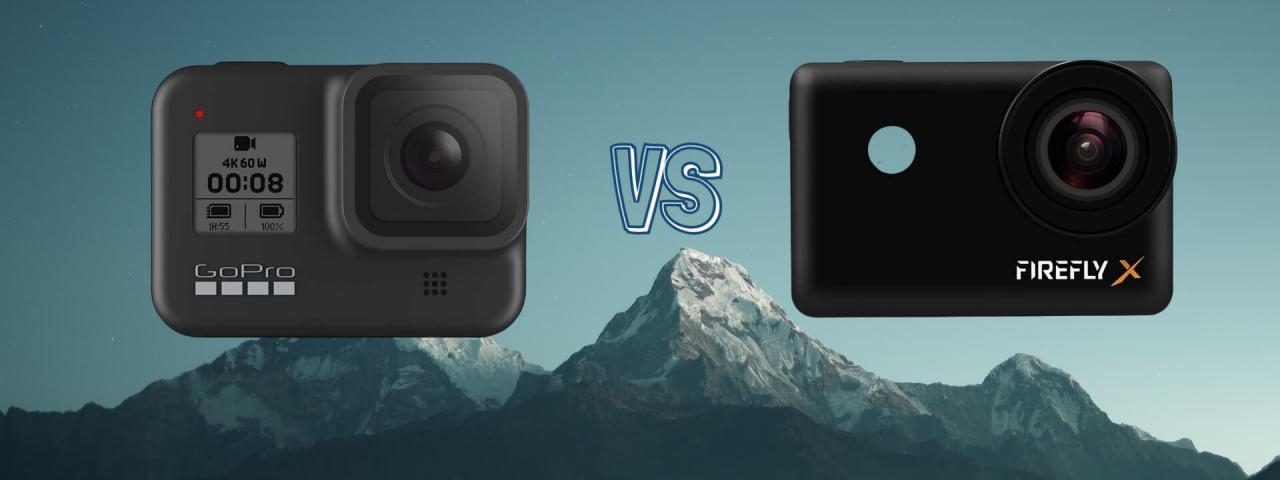 GoPro Hero 8 Black vs Hawkeye Firefly X Action Camera Comparison