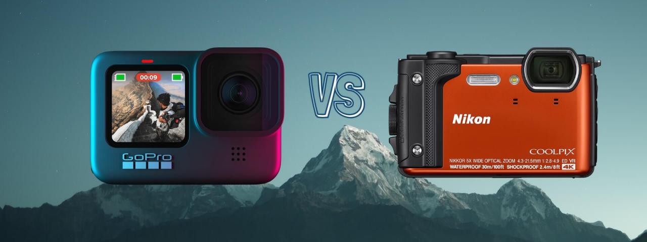 GoPro Hero 9 Black vs Nikon Coolpix W300 Action Camera Spec Comparison