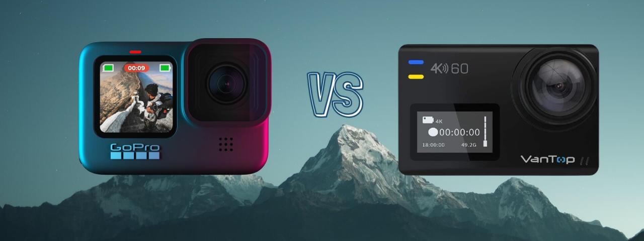 GoPro Hero 9 Black vs Vantop Moment 6S Action Camera Spec Comparison